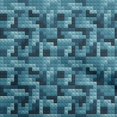 thumbnail image 1 of oneOone Tissu Rayonne Bleu Sarcelle Forme Géométrique Matériel de Robe Tissu Imprimé Tissu au Mètre 56 Pouces de Large, 1 of 4