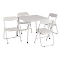 thumbnail image 1 of 5-Piece Kids Folding Table and Chair Set - Upholstered Activity Set with Metal Frame, Ideal for Eating, Reading & Playing - Beige, 1 of 8