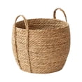 thumbnail image 2 of EGNMCR Tools&Home Improvement Pastorals Seaweed Woven Handmade Flower Basket With Handle Rattan Decorative Flowerpot A Basket, 2 of 6