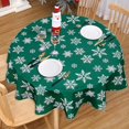 thumbnail image 2 of Round Christmas Tablecloth, Round Outdoor Christmas Table Cloth 60 Inch, Xmas Winter Holiday Banquet Tablecloth Snowflake Decorations Christmas Table Decor Indoor for Home, 2 of 6