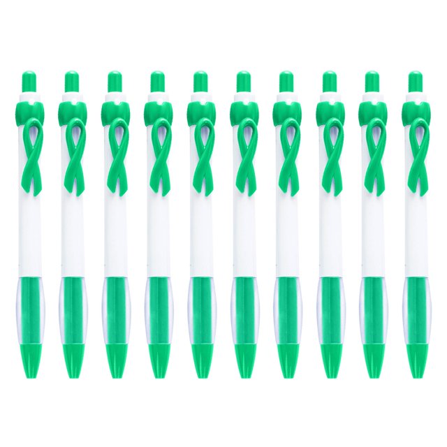 10 Pcs Ribbon Retractable Gel Roller Pen Breast Cancer Awareness Ribbon Pen Point Breast Cancer Pens Plastic Gel Ballpoint Pens For Women Gift 10ML