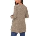 thumbnail image 2 of Innerwin Cardigan en Tricot à Manches Longues pour Femmes, Vêtement d'Extérieur, Vacances, Couleur Unie, Cardigans Doux, Kaki, TG, 2 of 3