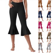 FNFYFH Clearance Womens Designer Yoga Capri Leggings Fashion Forward Fit,Bronze