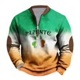 thumbnail image 5 of Penkiiy Haut Imprimé de la Saint-Patrick pour Homme Demi-Fermeture Éclair Haut à Manches Longues Haut à Manches Longues à Col Rond Chemise S Multicolore, 5 of 5