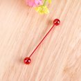 thumbnail image 2 of Allergy Free Stainless Steel Industrial Barbell Piercing Jewelry Piercing Earring Ear Bone Earring (Red), 2 of 5