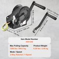 thumbnail image 2 of Hand Winch Boat Trailer Winch Heavy Duty Rope Crank Polyester Strap & Two-Way Ratchet Manual Operated Hand Crank Winch, 2 of 7