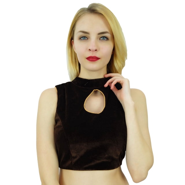 Phagun Stitched Designer Open Back Padded Saree Blouse Wedding Party Wear Crop Top