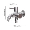 thumbnail image 3 of Robinet à Double Sortie en Acier Inoxydable / Robinet de Contrôle 1 en 2 avec Deux Interrupteurs Séparés / Résistant à la Rouille, Robuste, pour Jardin, Balcon, Salle de Bain, Buanderie – Métal 304 Noir Argent / Bricolage Facile, 3 of 6