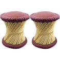 thumbnail image 1 of Natural Geo Tabouret d'Appoint en Moray (Ensemble de 2) - Similicuir Bordeaux, 1 of 1