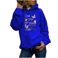 thumbnail image 1 of Penkiiy Sweat à Capuche pour Femmes Mode Manches Longues Imprimé avec Poche Décontracté Bleu Y2K, 1 of 6