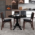 thumbnail image 2 of Costway 4-Person Dining Table Wooden Kitchen Table with Solid Rubber Wood Frame for Kitchen Black, 2 of 10