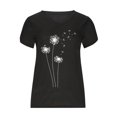 thumbnail image 4 of Besolor Femmes Été Tops Tendance Pétale Manches Courtes Imprimés Chemises Casual Col Rond Sortir Chemisier Tee-Shirt, 4 of 4