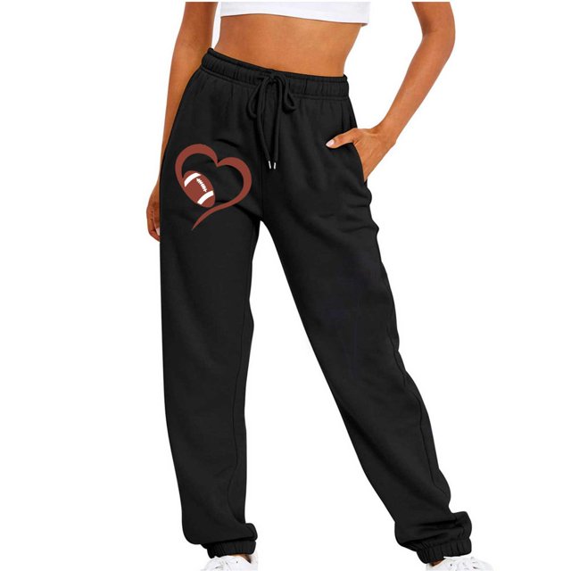 Womens Sweatpants Petite Fashion Funny Printed Loose Elastic Waist Joggers