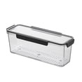 thumbnail image 3 of Cagogo 2Pcs Refrigerator Organizer, Long Strip Food Storage Container With Drainage Shelf, Clear Plastic Kitchen Organizer for Fruits Vegetables, Refrigerator Storage Box for Meal Prep Leftovers, 3 of 9