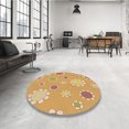 thumbnail image 4 of Ahgly Company Tapis d'Intérieur Lavables en Machine, Carrés, Transitionnels, Orange Jaune, 8' Carré, 4 of 7