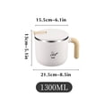 thumbnail image 3 of Dvkptbk Lunch Box 304 Stainless Steel Handle Large-Capacity Instant Noodles Bowl with Lid Fast Food Cup Student Office Lunch Box Thermal Lunch Box Camping Essentials, 3 of 4