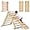 Natural, variant on OLAKIDS Climbing Toys for Toddlers, 3 in 1 Foldable Kids Wood Montessori Pikler Climber Ladder with Ramp, Slide for Gym Playground, Baby Indoor Climb Play Structure Activity Set