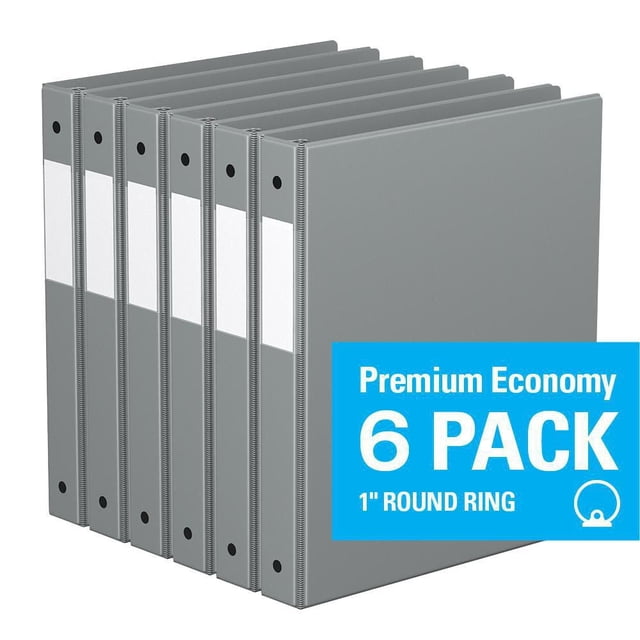 Davis Group, Premium Economy, Round Ring, Binder, 6 Pack, 1"