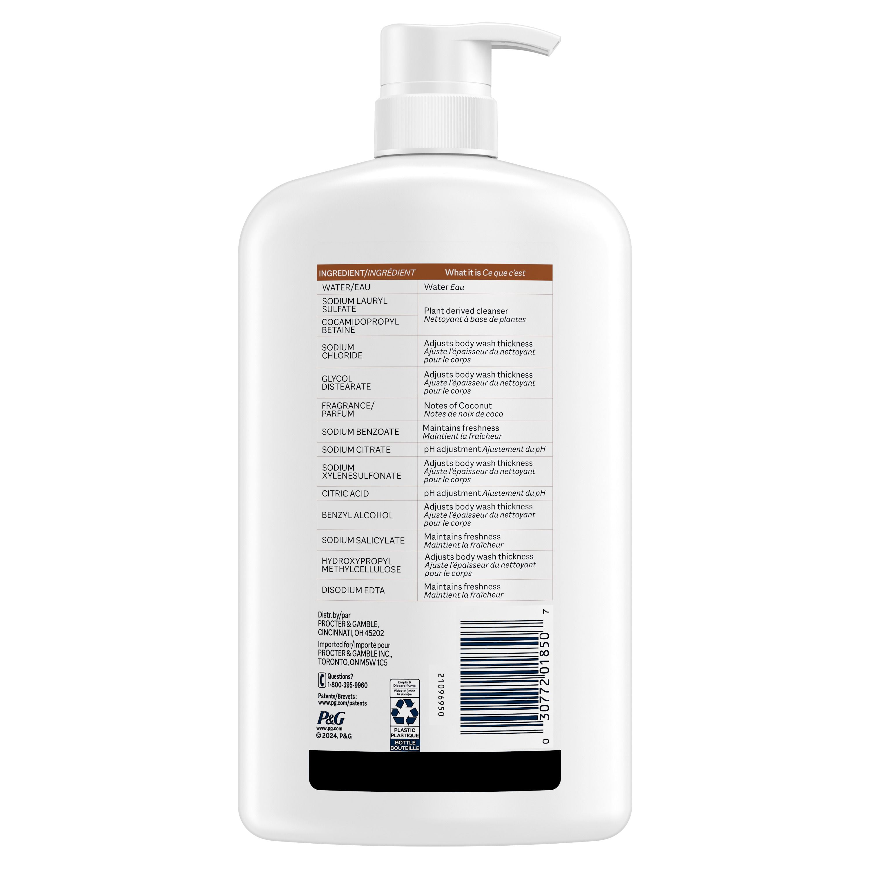 Ivory Nettoyant pour le Corps Doux et Délicat, Parfum de Noix de Coco