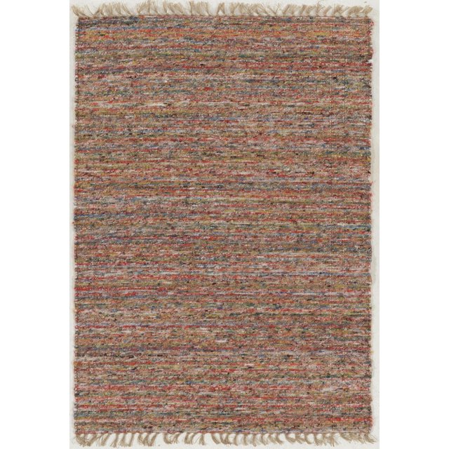 Verginia Berber Multi Tapis de 7 Pi 10 Po x 10 Pi 4 Po pour Aire avec Visage en Laine Tissé à la Main et Noyau en jute, Présentant une texture de Fil Bouclé Multicolore et une Frange en jute Naturel aux Extrémités Plus Courtes. Entièrement Réversible avec un Style Rustique et Transitionnel Idéal pour les Espaces de Vie Ou de Salle à Manger, Convient à la Superposition avec des Tapis en Fibre Naturelle.