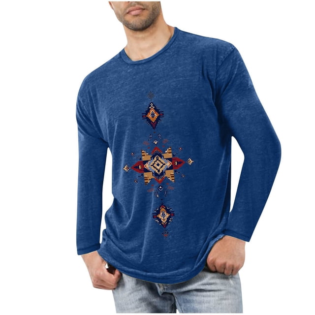 Styesk Chemises pour Hommes Hommes Sports Mise en Forme Maison Noël Pyjama Imprimé T-shirt Manches Longues Col Rond
