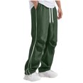 thumbnail image 2 of Weiqiqre Mens Cargo Pants Colorblock Drawstring Waisted Waisted Wide Leg Loose Track Pants, 2 of 6
