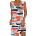 thumbnail image 1 of Penkiiy Robes de Printemps pour Femmes 2024 Décontractées Imprimées Amples Sans Manches Couleur Unie Col Rond Tempérament Élégantes Robes Dos Nu 2TG Multicolore, 1 of 5