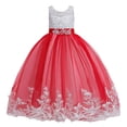 thumbnail image 2 of LSLJS Robe Fille Princesse Robe de Concours Enfants Broderie Nœud Papillon Anniversaire Fête Bal Bouffante Tulle Robe de Bal Longues Robes, 2 of 8