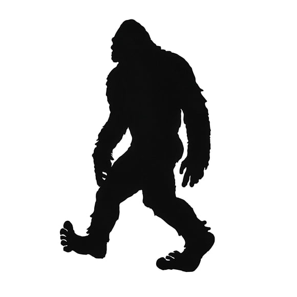 24-Inch Black Metal Cutout Bigfoot Silhouette Wall Hanging - Easy To Hang - Intriguing Yeti Sasquatch Decorative Art for a Touch of Woodland Enchantment