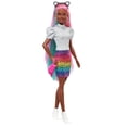 thumbnail image 3 of Barbie Leopard Rainbow Hair Doll (Brunette) with Color-change Hair Feature, 3 of 7