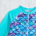 thumbnail image 4 of Sunnyoo Little Girl's Long Sleeve Zip-Up Rash Guard One-Piece Swimsuit Bathing Suit, 4 of 5