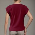 thumbnail image 4 of Summer T Shirts for Women V-Neck Short Sleeve Casual Tops Solid Color Basic Tees, 4 of 4
