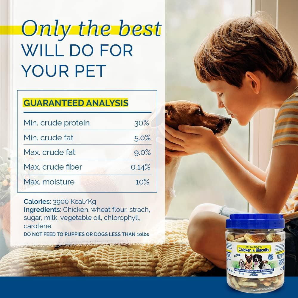 Pet Center Gâterie pour Chien au Poulet et Biscuits Refermable