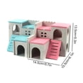 thumbnail image 4 of Wooden Hamster Hideout Double Layer Cute Small Pet House Hamster Climbing Toy, 4 of 10