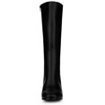 thumbnail image 3 of Unique Bargains Bottes à Talons Blocs Hauteur Genou à Bout Rond à Fermeture Éclair pour Femmes, 3 of 7