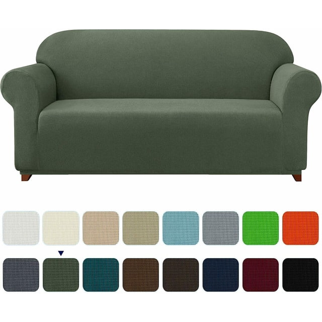 Subrtex 1-Piece Stretch Sofa Slipcover Non Slip Couch Cover, Texture Grid Pattern