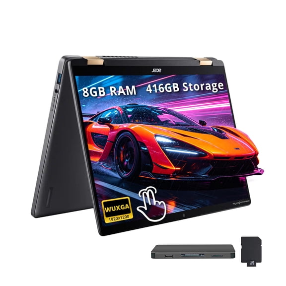 Acer Chromebook Plus Spin 714 14 Pouces WUXGA Tactile Portable 2-en-1 avec Google AI, Intel Core Ultra 5 115U, 8 Go LPDDR5, 416 Go de Stockage (SSD 256 Go + Ensemble Station d'Accueil 160 Go), Clavier Rétroéclairé, Chrome OS, Gris