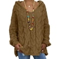 thumbnail image 4 of PVCS Women's Casual Hollow Out Solid Color Line V-Neck Long Sleeve Sweater Tops Blouse, 4 of 6