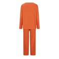 thumbnail image 3 of Timegard Ensembles de Pyjamas pour Femmes 2 Pcs Manches Longues Col en V Haut Froncé et Pantalon Automne Décontracté Doux Tenues de Pjs, 3 of 4