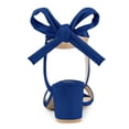 thumbnail image 3 of BLISSFUL STEP Women's Open Toe Back Ankle Tie Chunky Heel Sandals, 3 of 7