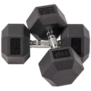 BalanceFrom En caoutchouc encastré Hex Dumbbells, 45 Paire de lbs, Noir BalanceFrom En caoutchouc encastré Hex Dumbbells, 45 Paire de lbs, Noir
