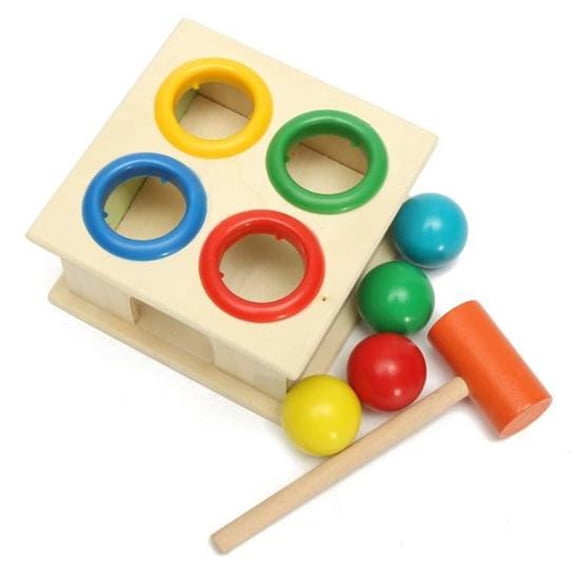 Jouets Éducatifs pour Bébé Marteau Balle en Bois Boîte de Marteau Jouet d'Apprentissage Précoce pour Enfants
