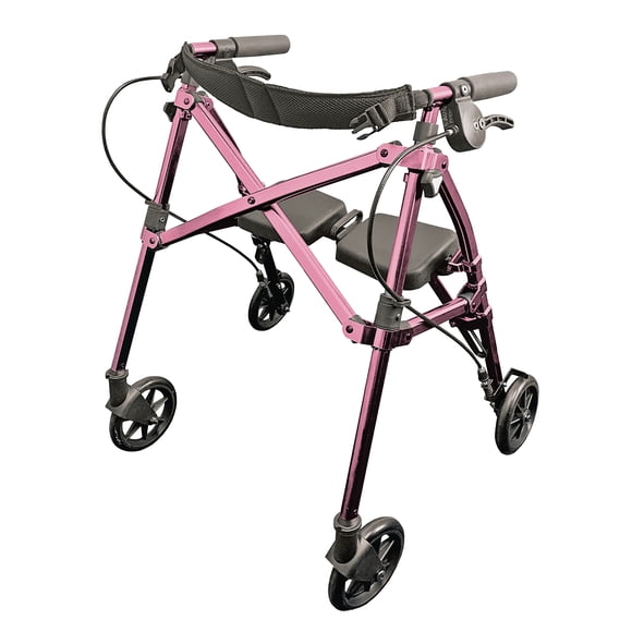 Able Life Space Saver Rollator Short, Lightweight Junior Folding Walker for Seniors, Rolling Walker with Wheels and Seat
