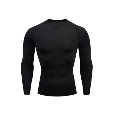 CVLIFE Chandails de Compression pour Hommes Col Rond Hauts d'Été Manches Longues T-shirt de Sport Décontracté Couleur Unie T-shirt Moulant Tee de Culturisme Gris m
