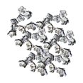 thumbnail image 2 of GUOOL 100x Flower Beads Crafts Handmade Flower Bead Charms Transparent Floral Bead Gray, 2 of 9
