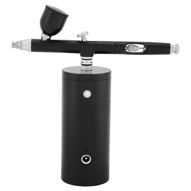 TKSE Kit de Pistolet Vaporisateur Compresseur d'Air, 0.3mm Noir Mini Portable Pratique Vaporisateur de Peinture Ensemble d'Aérographe Capacité 7CC Alimenté par USB 8.4V pour Modèle d'Art Professionnel Peinture Décoration de Gâteau Tatouage
