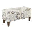 thumbnail image 1 of HomePop Transitional Fabric Large Decorative Storage Bench in Cream, 1 of 11