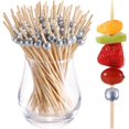 thumbnail image 1 of 200PCS Cocktail Picks, Natural Fancy Toothpicks for Appetizers, Wooden Ball, 1 of 8