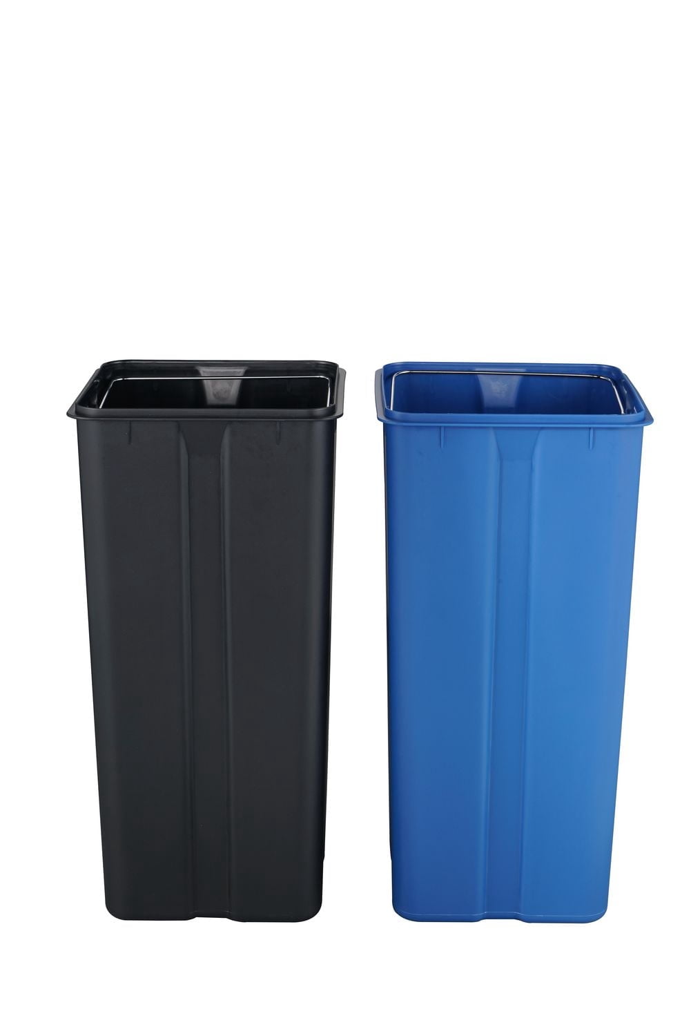 Poubelle double Step N’ Sort 60 L (2 poubelles de cuisine de 30 L), ouverture mains libres à pédale, couvercle à fermeture douce, acier inoxydable anti-traces de doigts
