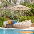 thumbnail image 3 of Costway 9.5 FT Patio Rope Pulley Wooden Umbrella Market w/Fiberglass Ribs Outdoor Beige, 3 of 10